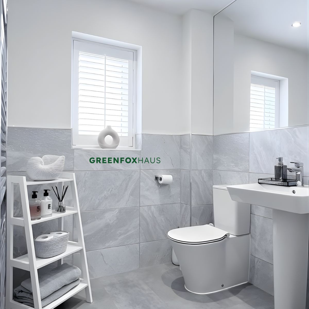 thi công gạch ốp nhà vệ sinh 30x60 vân đá xám, mạch gạch thẳng đều chuẩn kỹ thuật