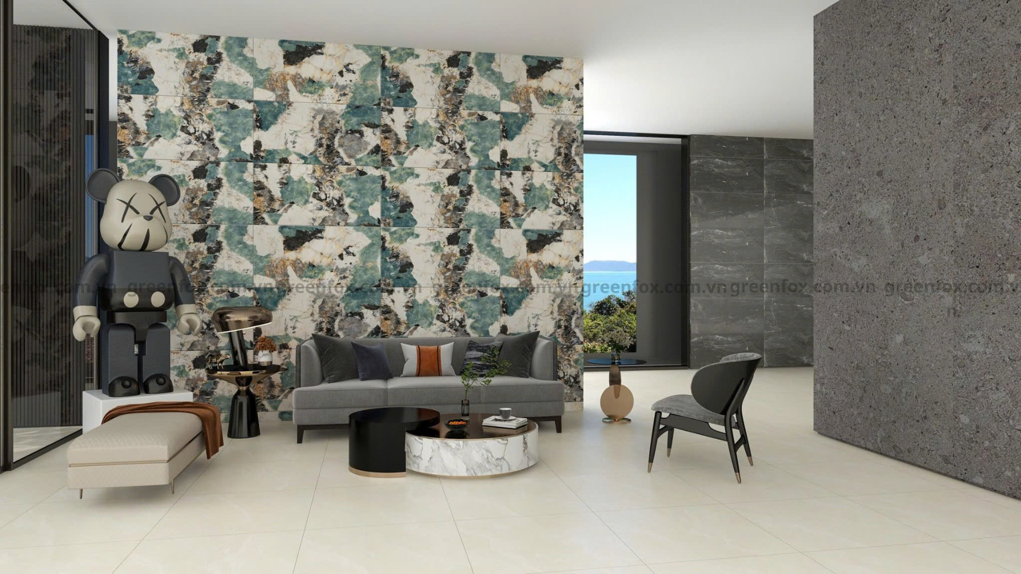 GẠCH ỐP LÁT MATT VÂN ĐÁ MARBLE NGHỆ THUẬT GF52.5801 (600x1200mm)