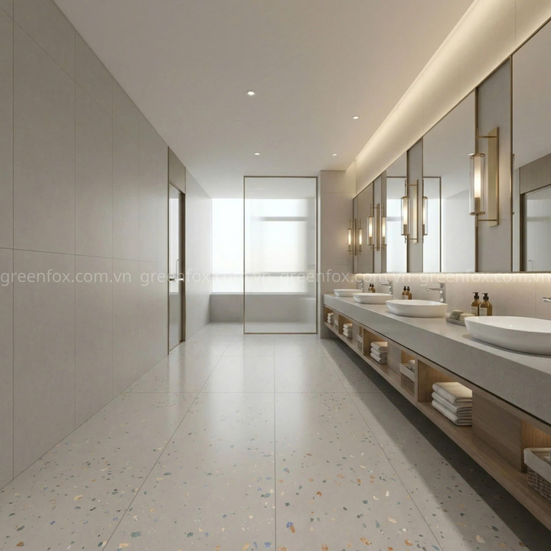 GẠCH ỐP LÁT MATT VÂN XI MĂNG TERRAZZO MÀU XÁM NHẠT (300x600mm) GF84.018 / GF84.018DC