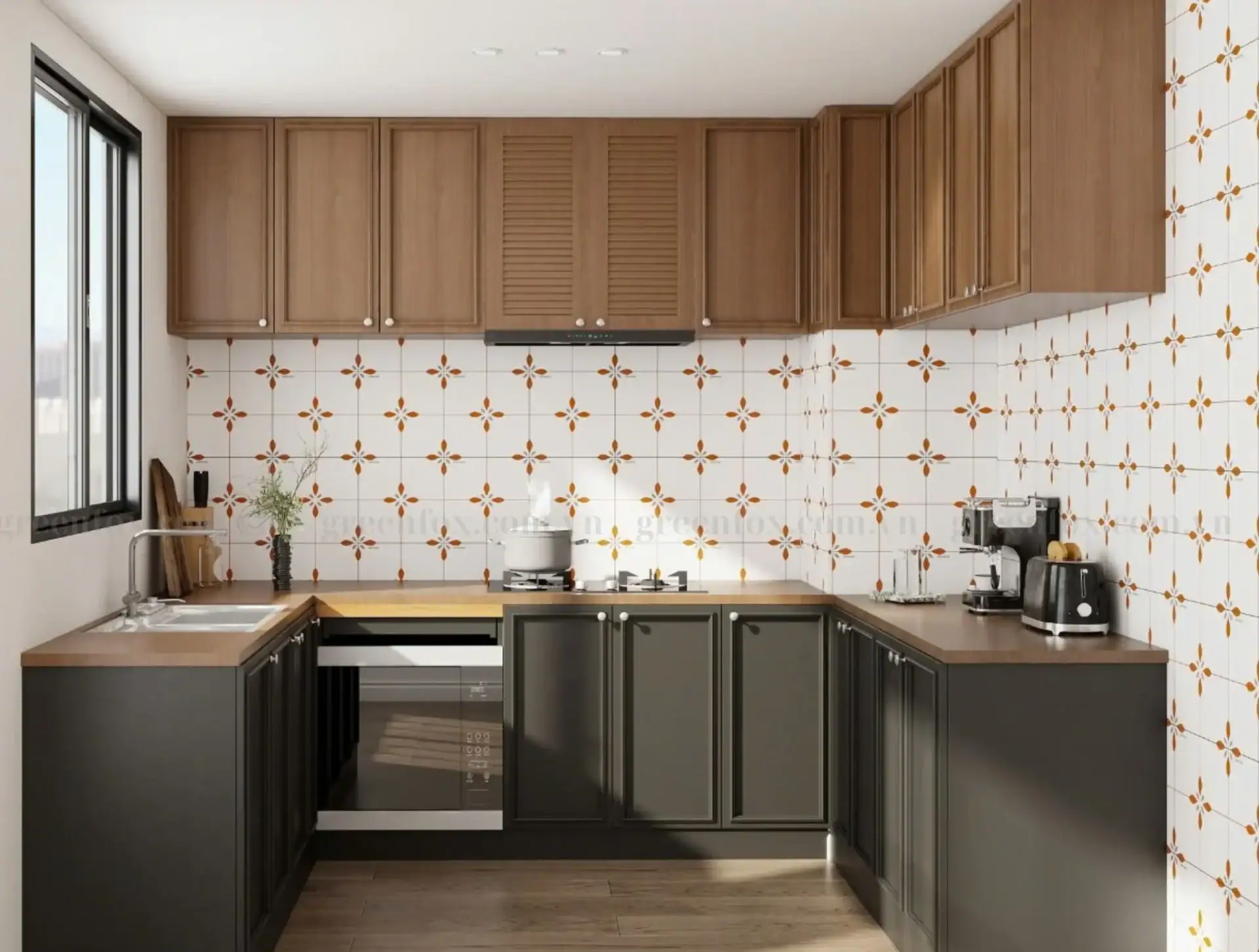 GẠCH BÔNG PORCELAIN MATT HỌA TIẾT HOA THỊ GF85.3020 (300x300mm)