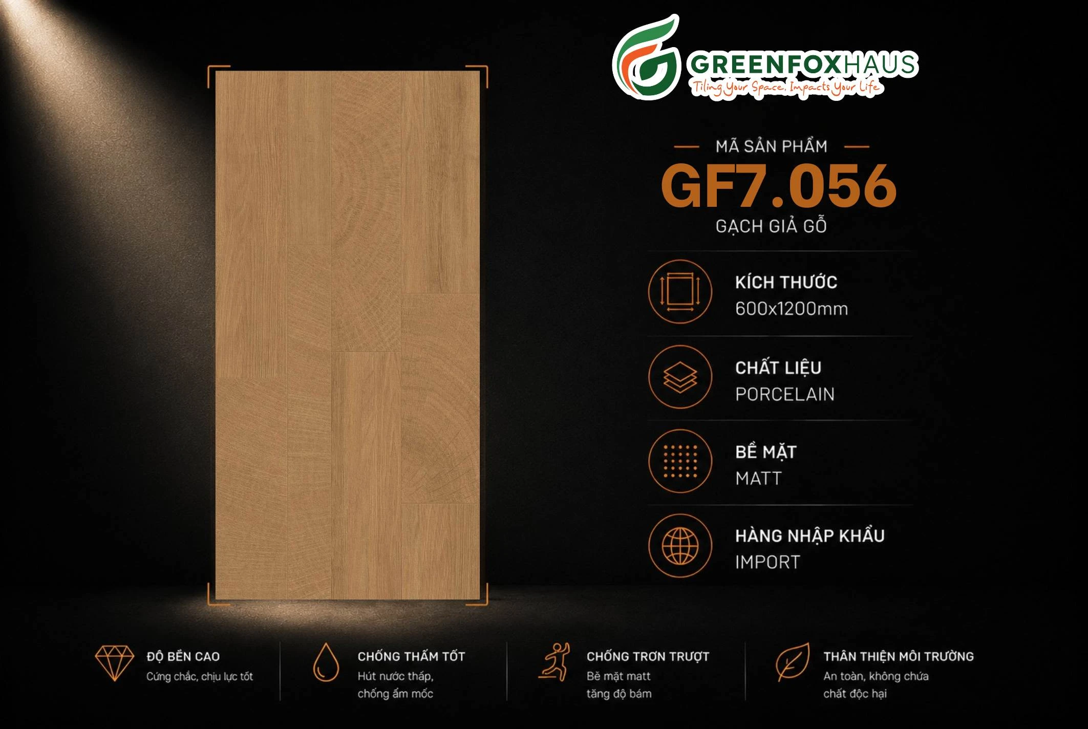 GẠCH ỐP LÁT GIẢ VÂN GỖ MATT GF7.056 (600x1200mm)