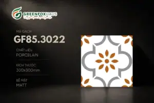 GẠCH BÔNG PORCELAIN MATT HỌA TIẾT HOA VĂN CỔ ĐIỂN GF85.3022 (300x300mm)