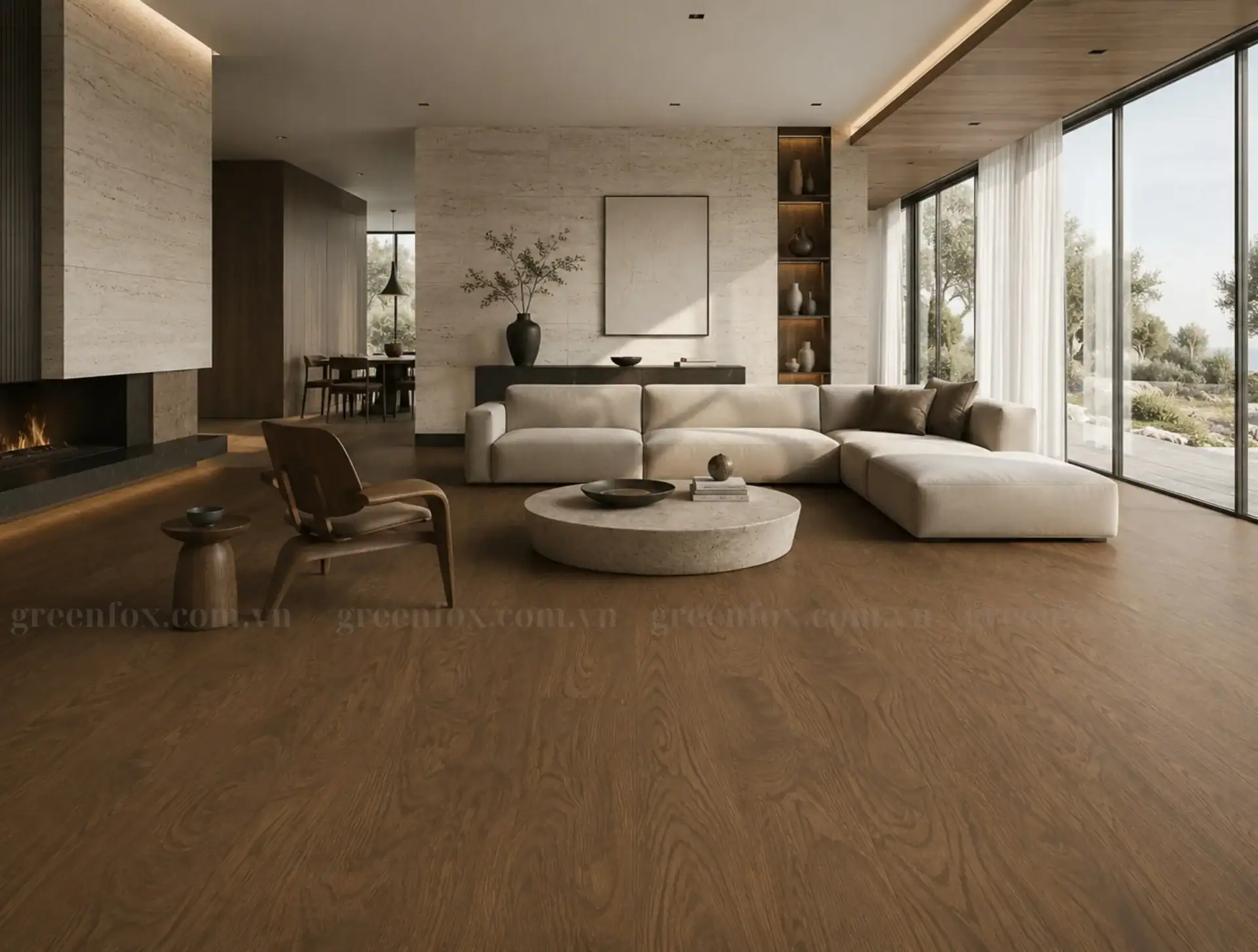 GẠCH ỐP LÁT VÂN GIẢ GỖ MATT MÀU NÂU ÓC CHÓ GF7.204 (200×1200MM)