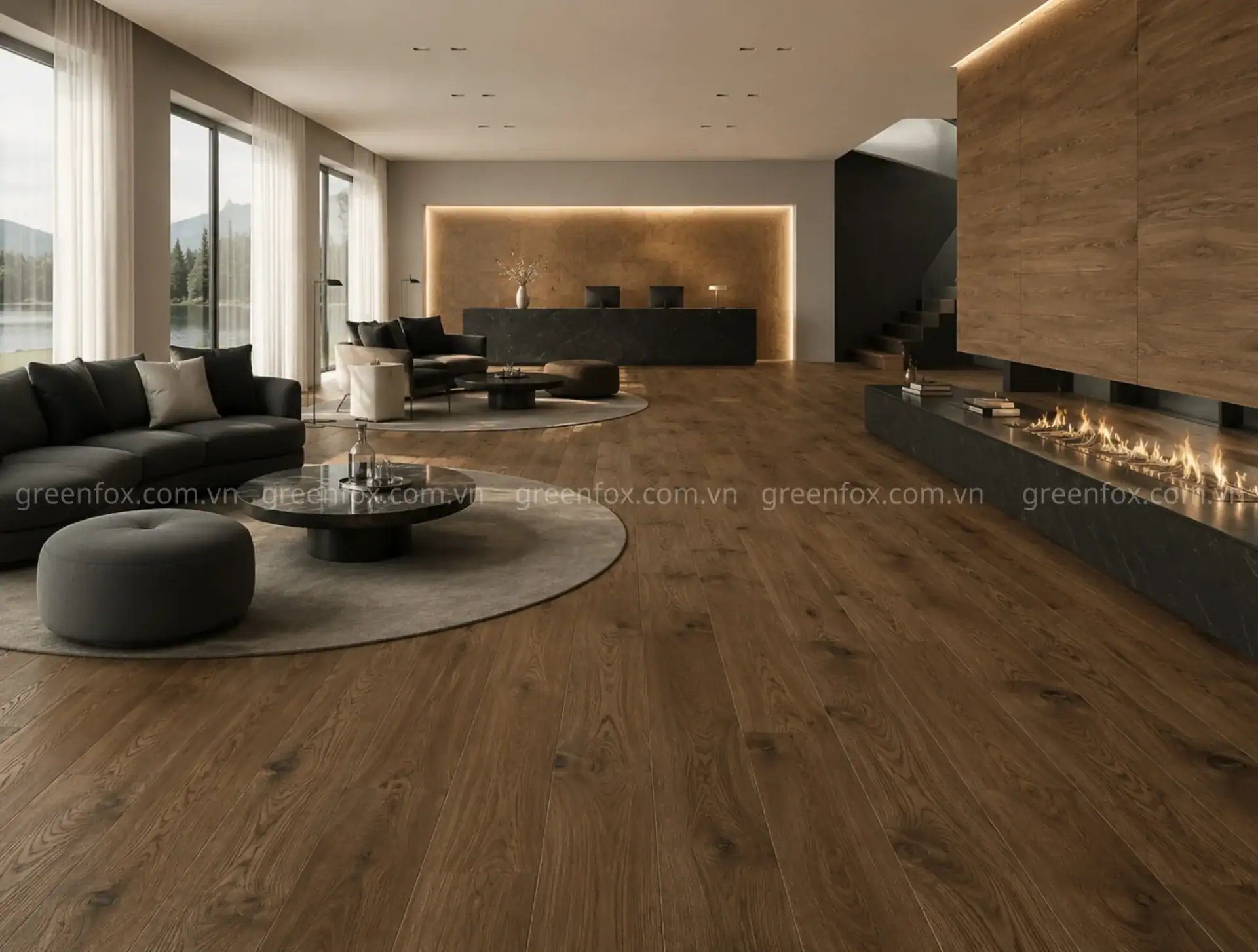 GẠCH ỐP LÁT VÂN GIẢ GỖ MATT MÀU NÂU ĐEN GF7.968 (150×900MM)