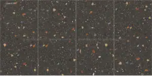 GẠCH ỐP LÁT PORCELAIN VÂN TERRAZZO MÀU ĐEN GF84.61201 (600X1200MM)