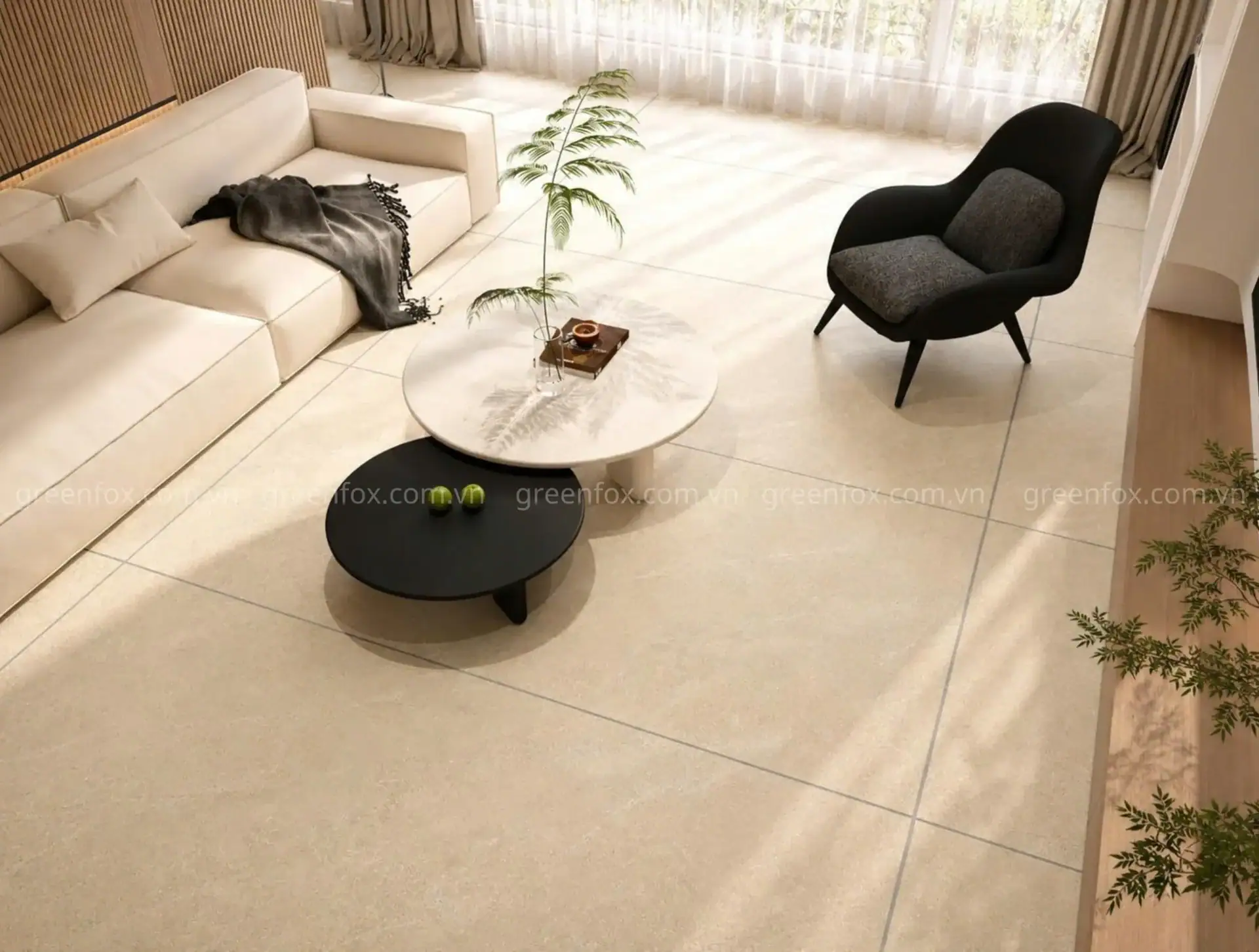 Gạch ốp lát Porcelain Matt vân Giả Đá màu Vàng Kem - GF5.26252 (600x1200mm)