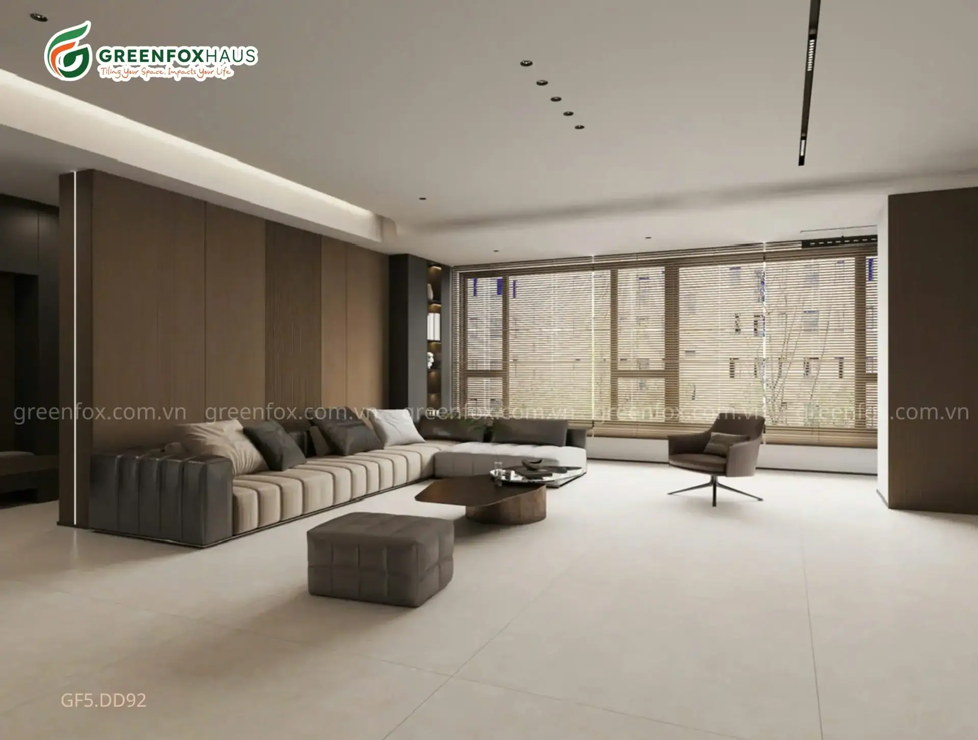 GẠCH ỐP LÁT BIGSLAB MATT VÂN MARBLE MÀU TRẮNG KEM GF5.DD92 (1200X1200MM)