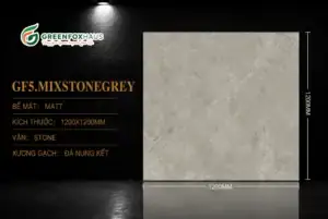 GẠCH ỐP LÁT BIGSLAB MATT VÂN STONE MÀU XÁM GF5.MIXSTONEGREY (1200X1200MM)