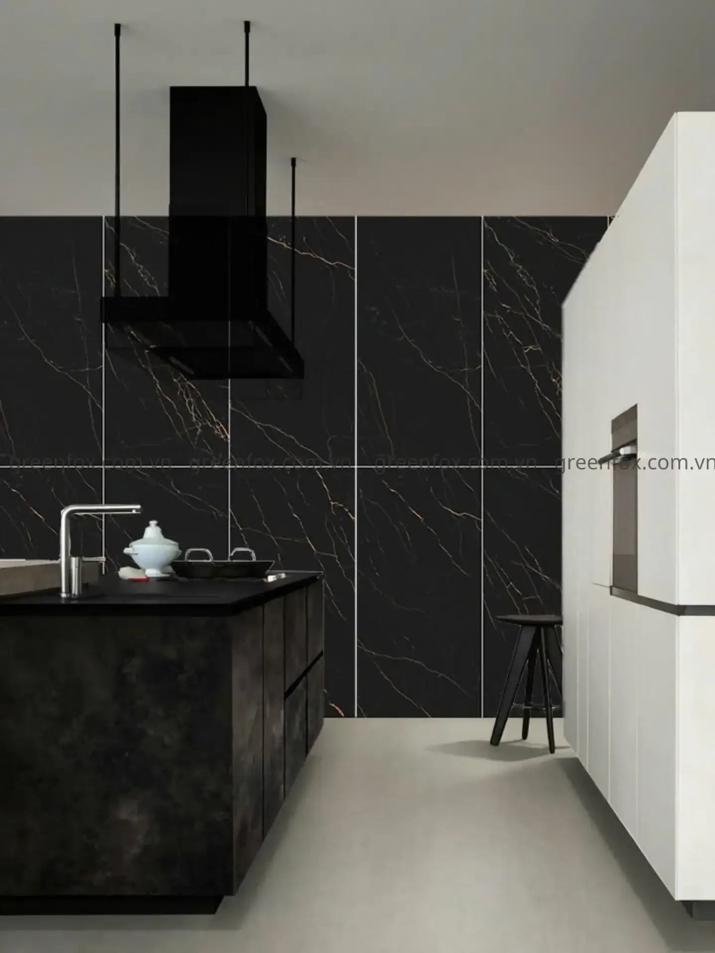 GẠCH ỐP LÁT PORCELAIN MATT VÂN ĐÁ MÀU ĐEN GF5.T666 (600X1200MM)