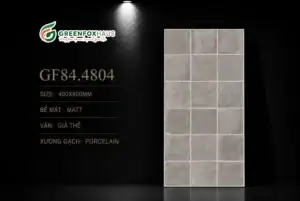 GẠCH ỐP LÁT MATT VÂN GIẢ THẺ MÀU XÁM XI MĂNG GF84.4804 (400X800MM)