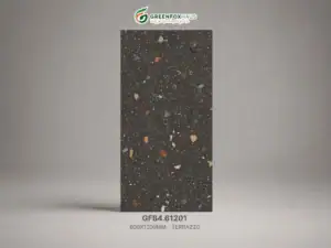 GẠCH ỐP LÁT PORCELAIN VÂN TERRAZZO MÀU ĐEN GF84.61201 (600X1200MM)