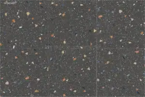 GẠCH ỐP LÁT PORCELAIN VÂN TERRAZZO MÀU ĐEN GF84.6601 (600X600MM)
