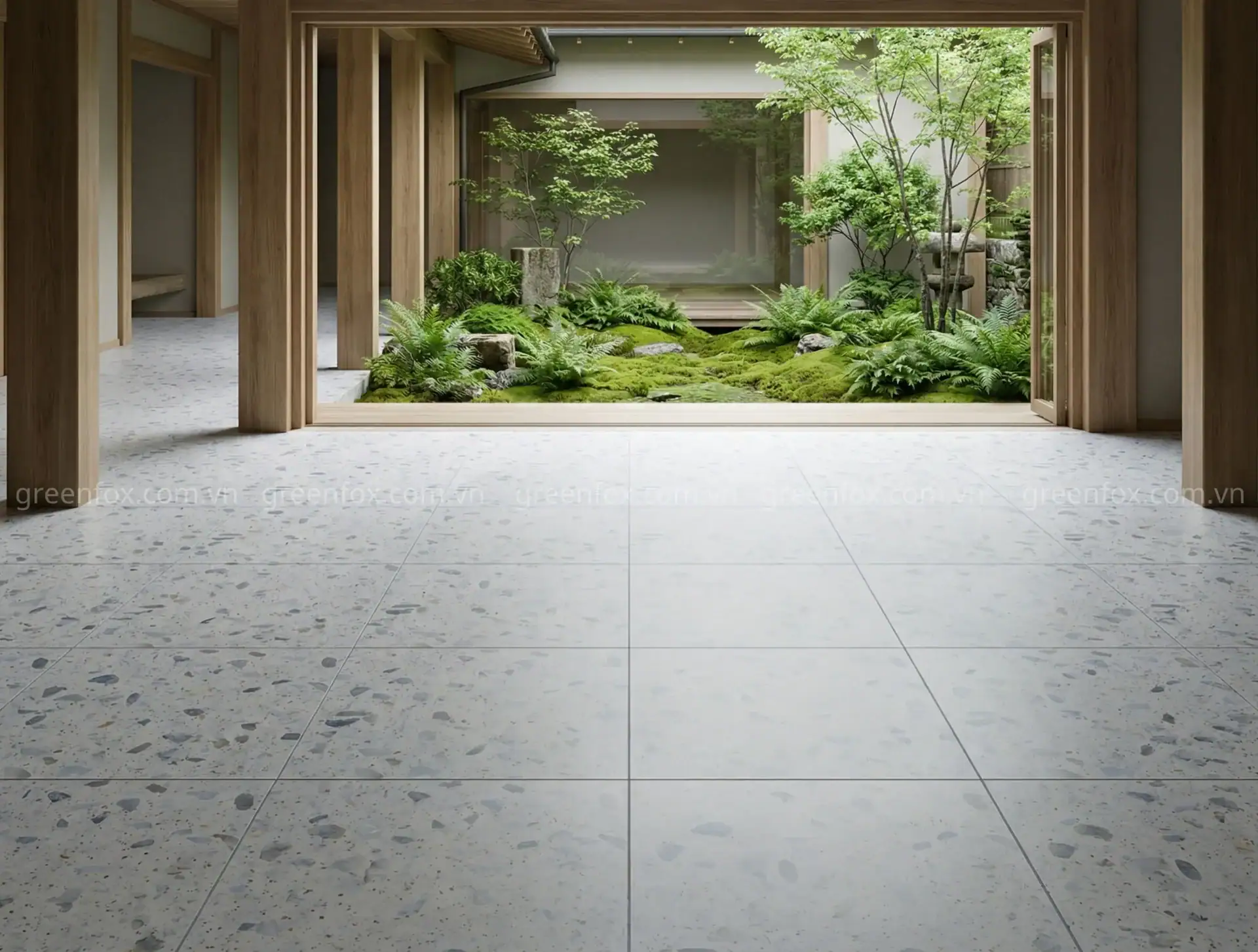 GẠCH ỐP LÁT PORCELAIN VÂN TERRAZZO MÀU TRẮNG GF84.6602 (600X600MM)