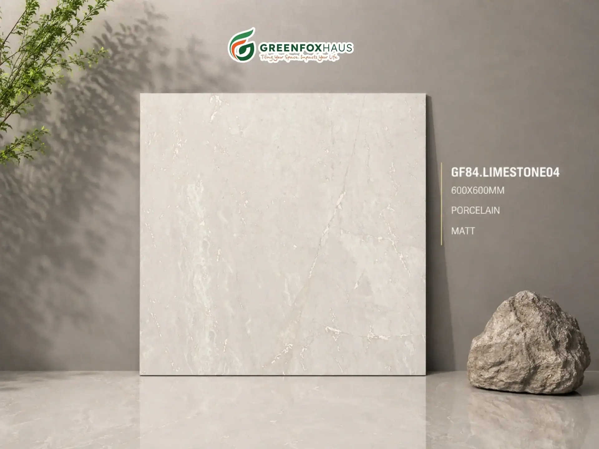 Alternative view of GẠCH ỐP LÁT PORCELAIN VÂN ĐÁ GF84.LIMESTONE04 (600X600MM)