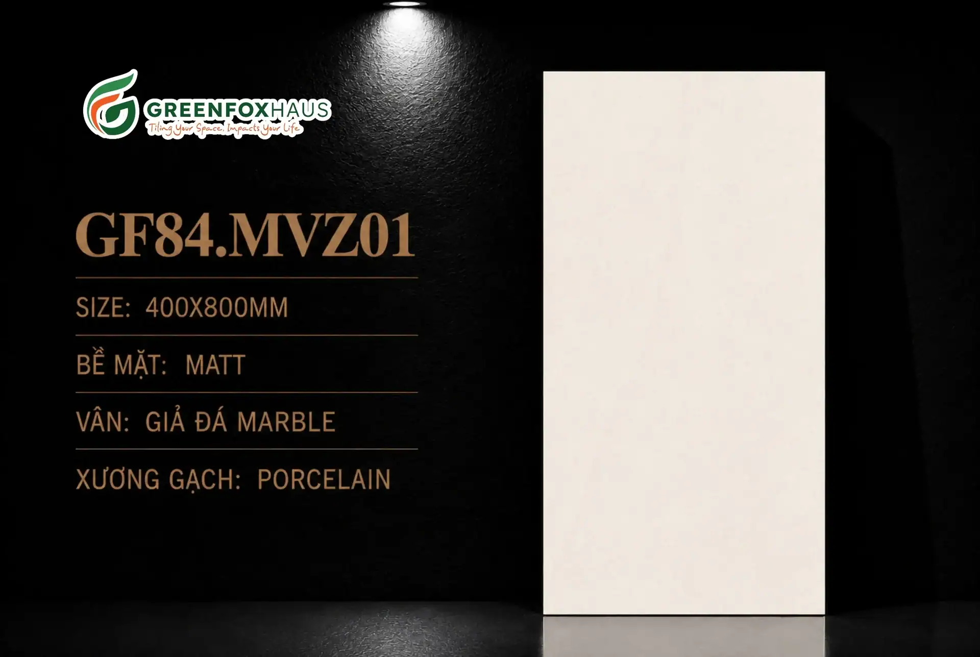 Alternative view of GẠCH ỐP LÁT MATT VÂN GIẢ ĐÁ MARBLE GF84.MVZ01 (400X800MM)