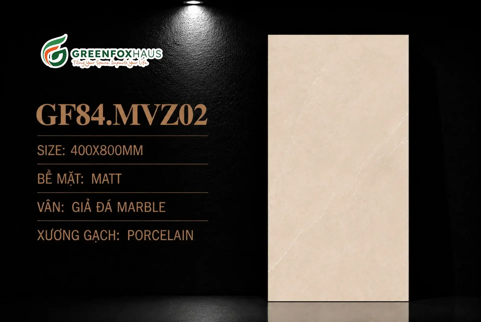 Alternative view of GẠCH ỐP LÁT MATT VÂN GIẢ ĐÁ MARBLE GF84.MVZ02 (400X800MM)