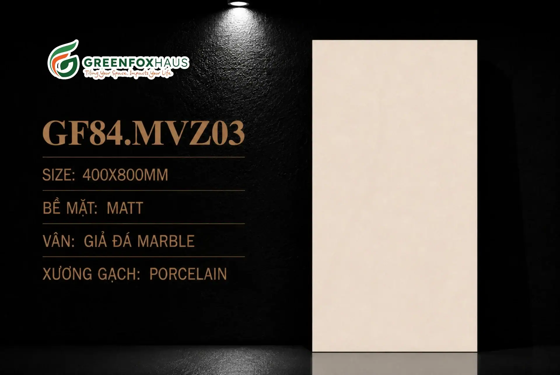 Alternative view of GẠCH ỐP LÁT MATT VÂN GIẢ ĐÁ MARBLE GF84.MVZ03 (400X800MM)