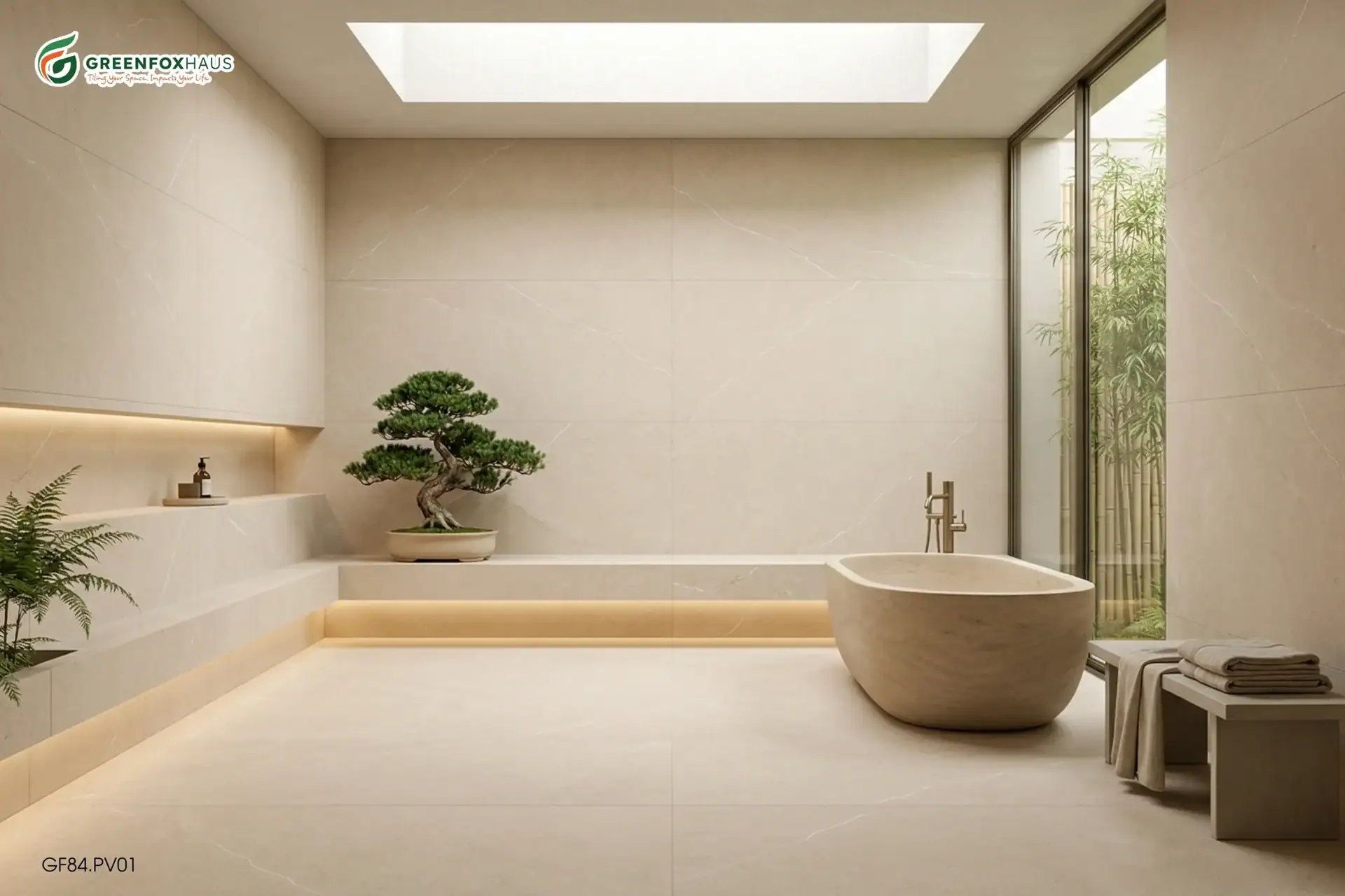 GẠCH ỐP LÁT MATT VÂN ĐÁ MARBLE MÀU BEIGE KEM GF84.PV01 (600X1200MM)