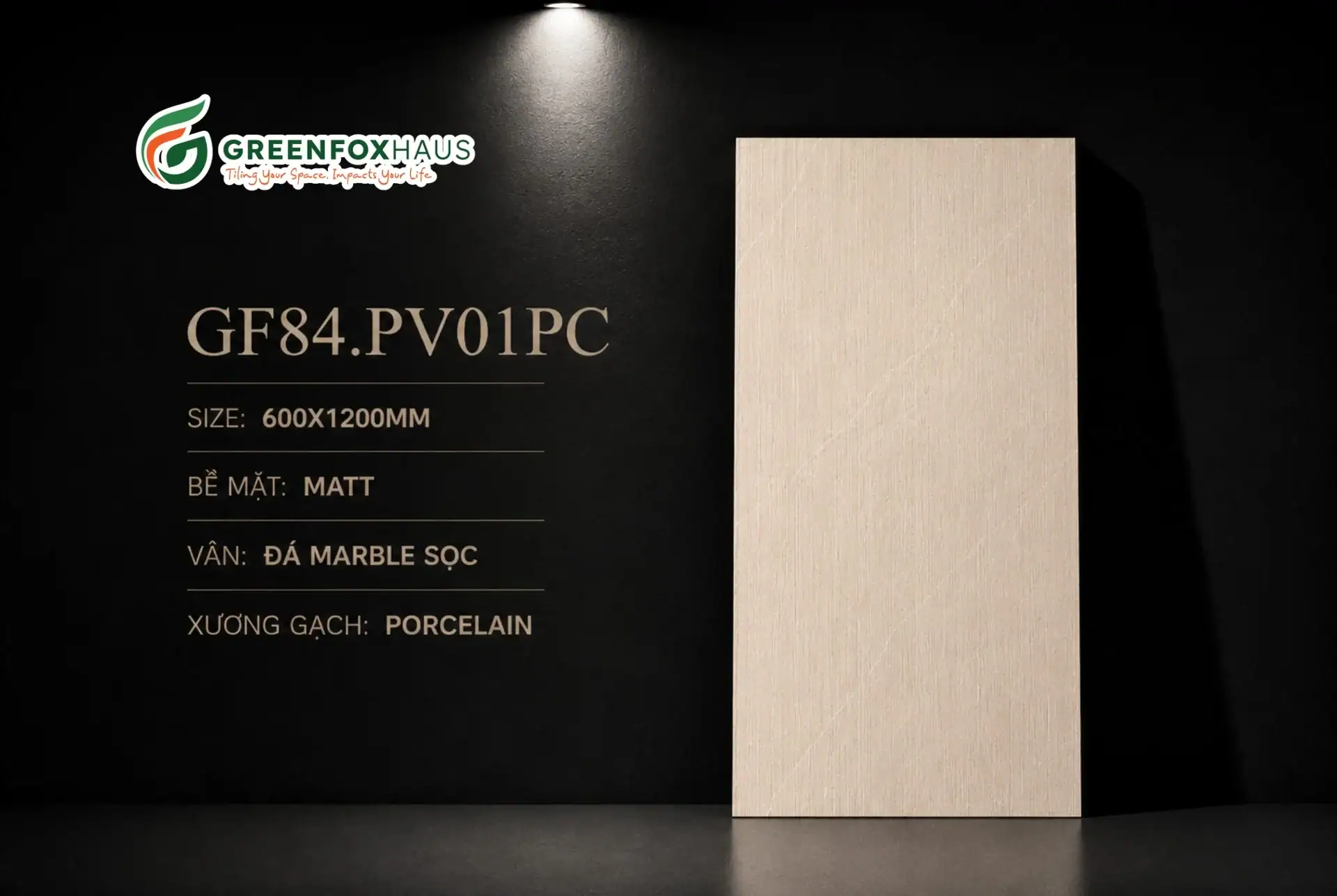Alternative view of GẠCH ỐP LÁT MATT VÂN SỌC MÀU BEIGE KEM GF84.PV01DC (600X1200MM)