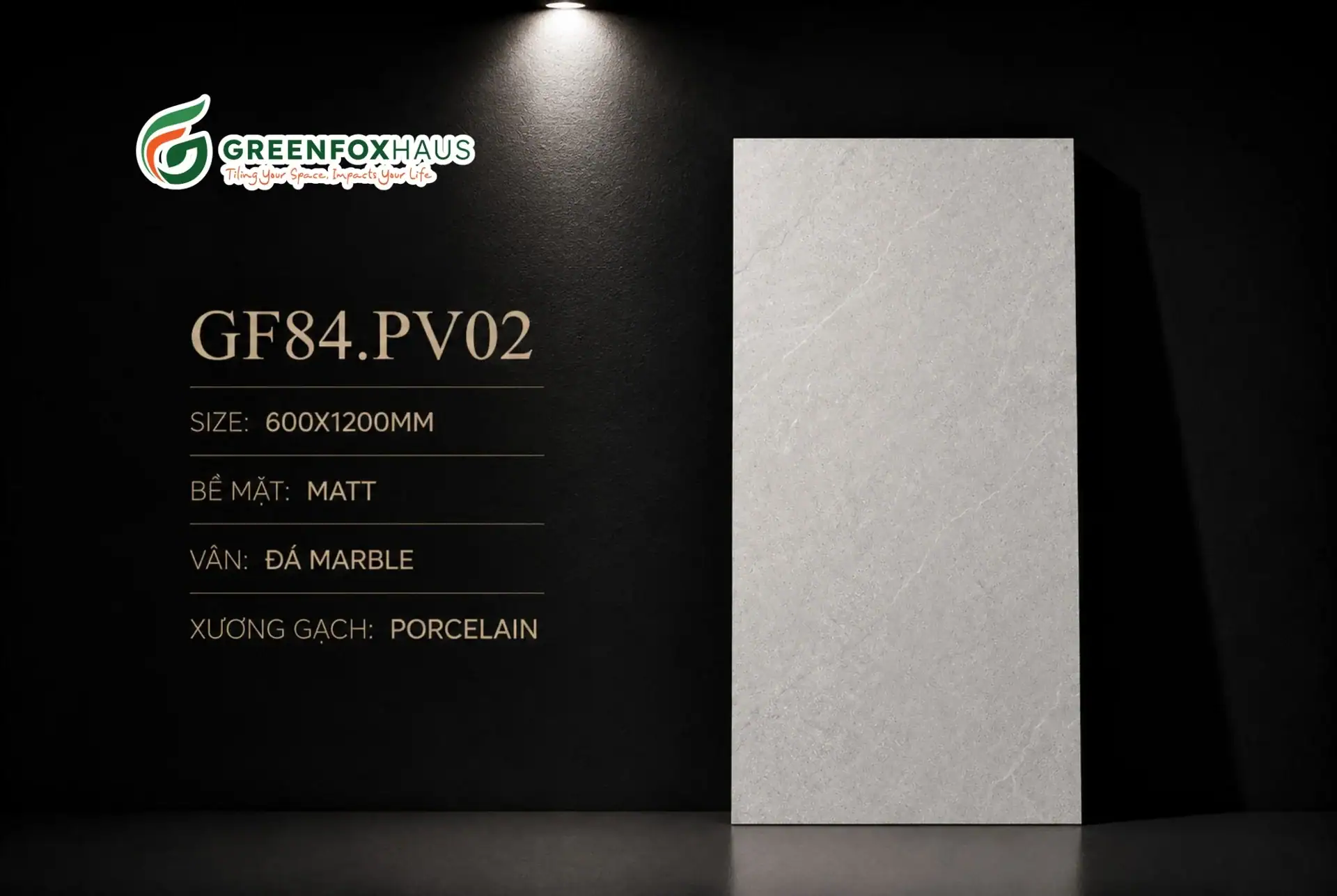 Alternative view of GẠCH ỐP LÁT MATT VÂN ĐÁ MARBLE MÀU XÁM NHẠT GF84.PV02 (600X1200MM)