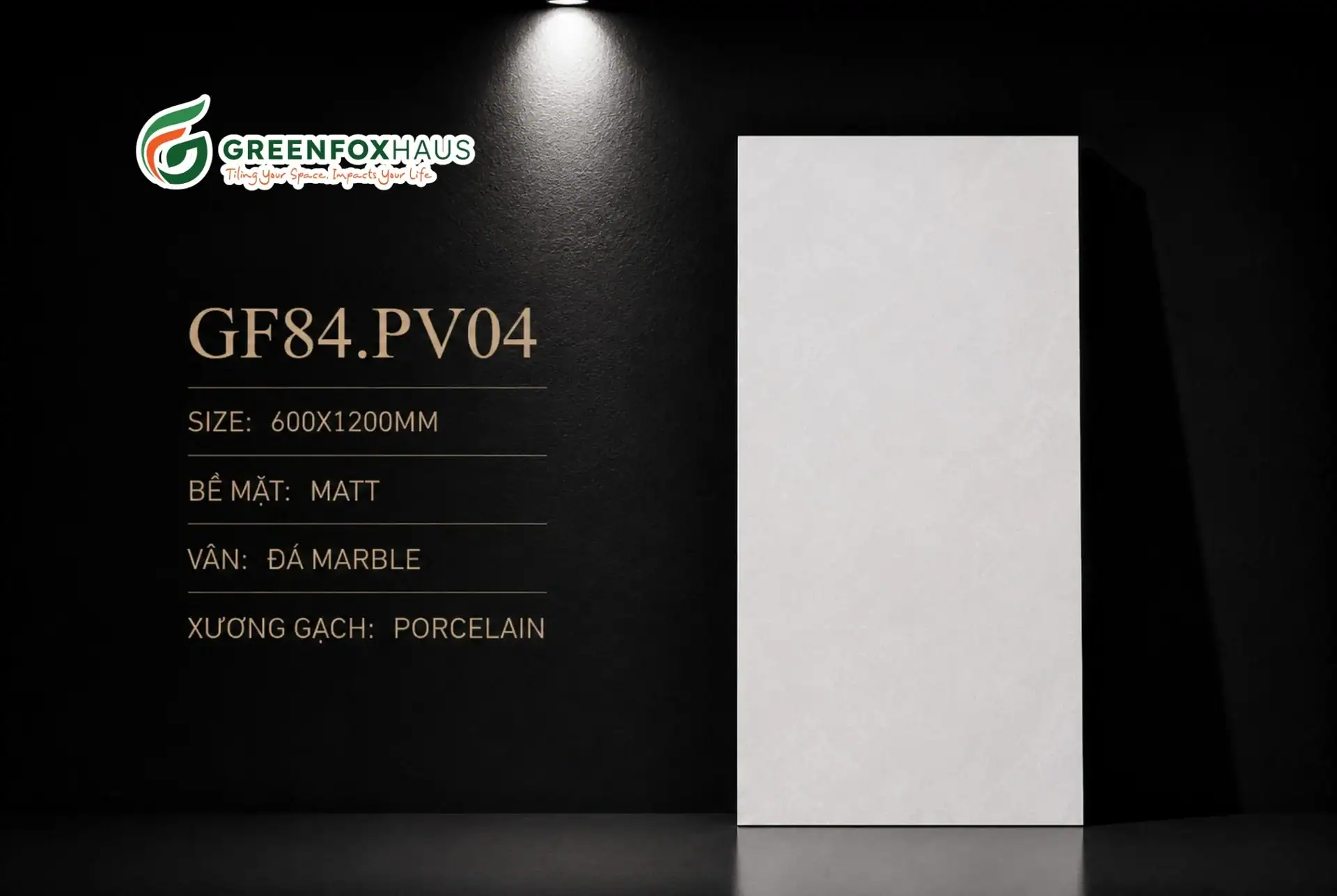 Alternative view of GẠCH ỐP LÁT MATT VÂN ĐÁ MARBLE MÀU GREIGE GF84.PV04 (600X1200MM)