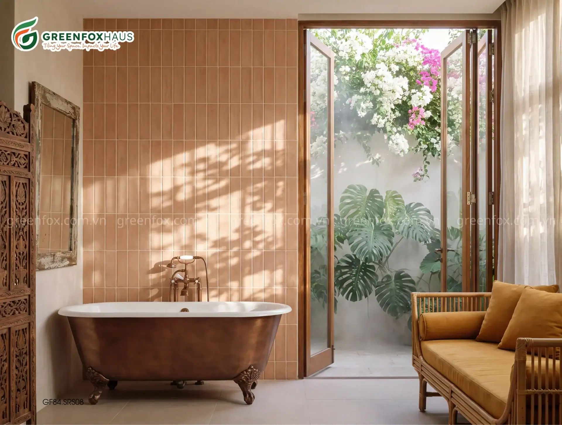 GẠCH ỐP LÁT MATT VÂN GIẢ THẺ TERRACOTTA NHẠT GF84.SRS08 (400X800MM)