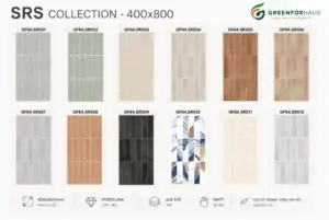 GẠCH ỐP LÁT MATT VÂN GIẢ THẺ MÀU GHI SÁNG GF84.SRS12 (400X800MM)