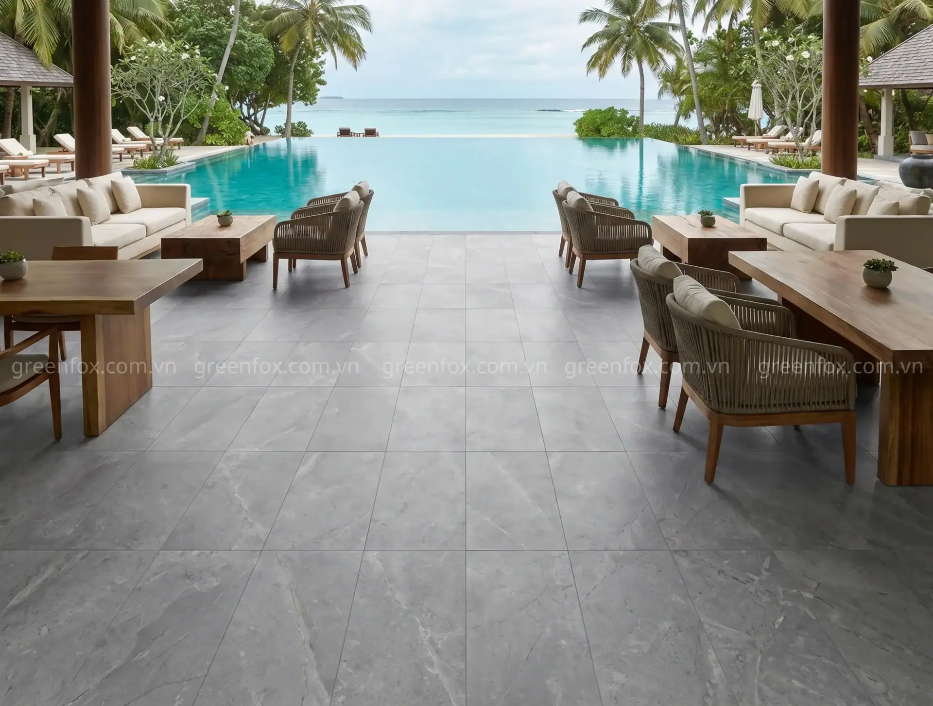 GẠCH ỐP LÁT PORCELAIN VÂN ĐÁ MÀU GHI XÁM NHẠT GF87.LB.GREY (300X600MM)