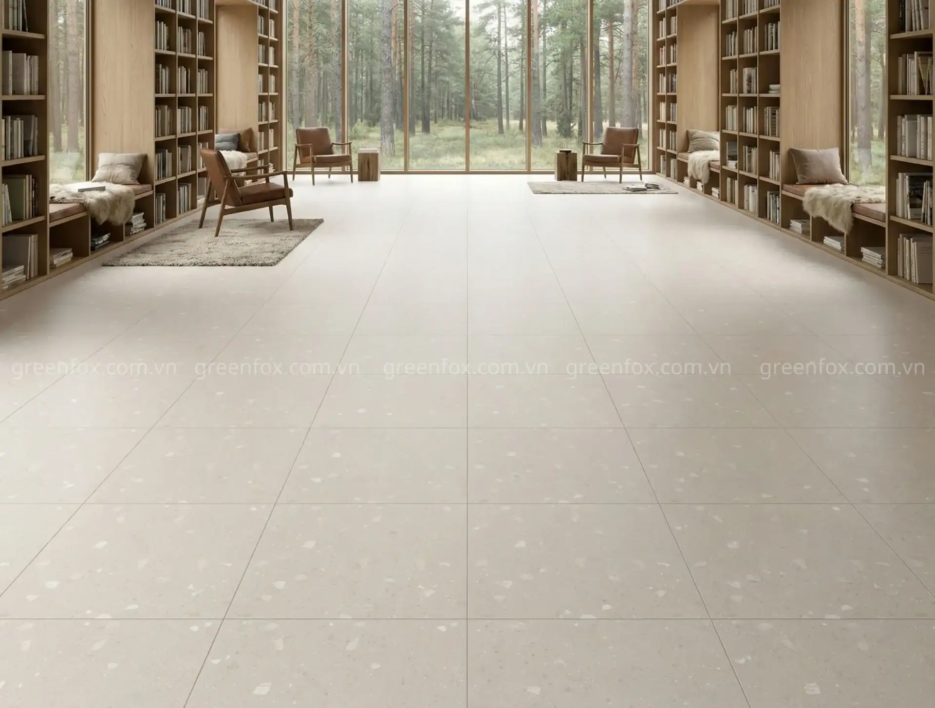GẠCH ỐP LÁT PORCELAIN VÂN TERRAZZO MÀU TRẮNG KEM GF84.6607 (600X600MM)