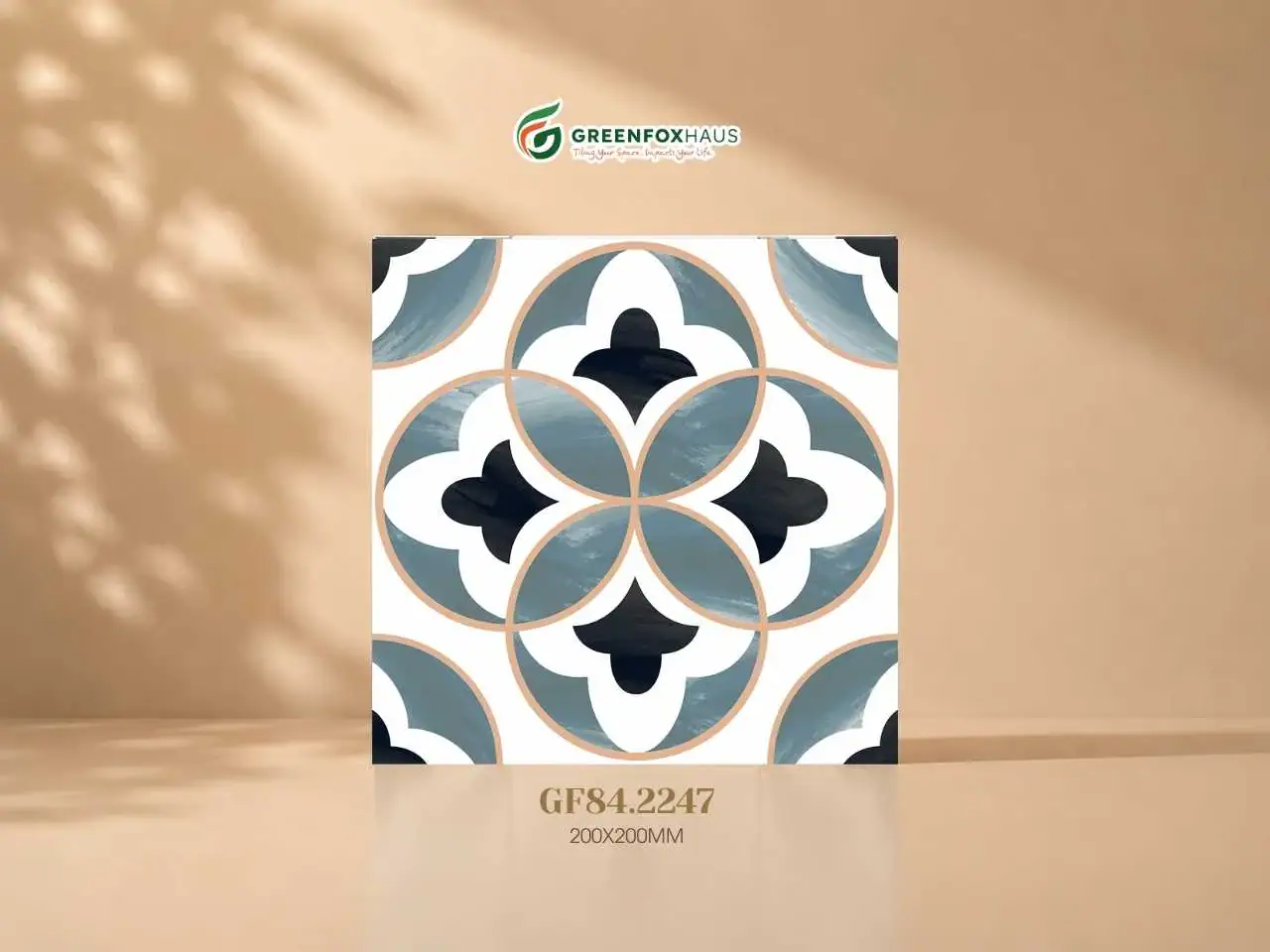 GẠCH BÔNG HOA VĂN GOTHIC QUATREFOIL GF84.2247 (200×200MM)