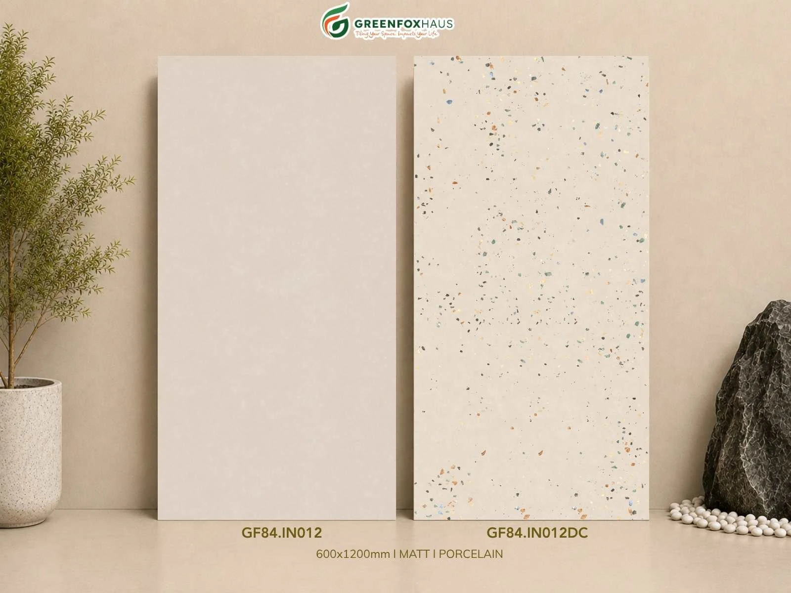 Gạch Ốp Lát Matt Kem Ngà GF84.IN012 & GF84.IN012DC (600x1200mm)