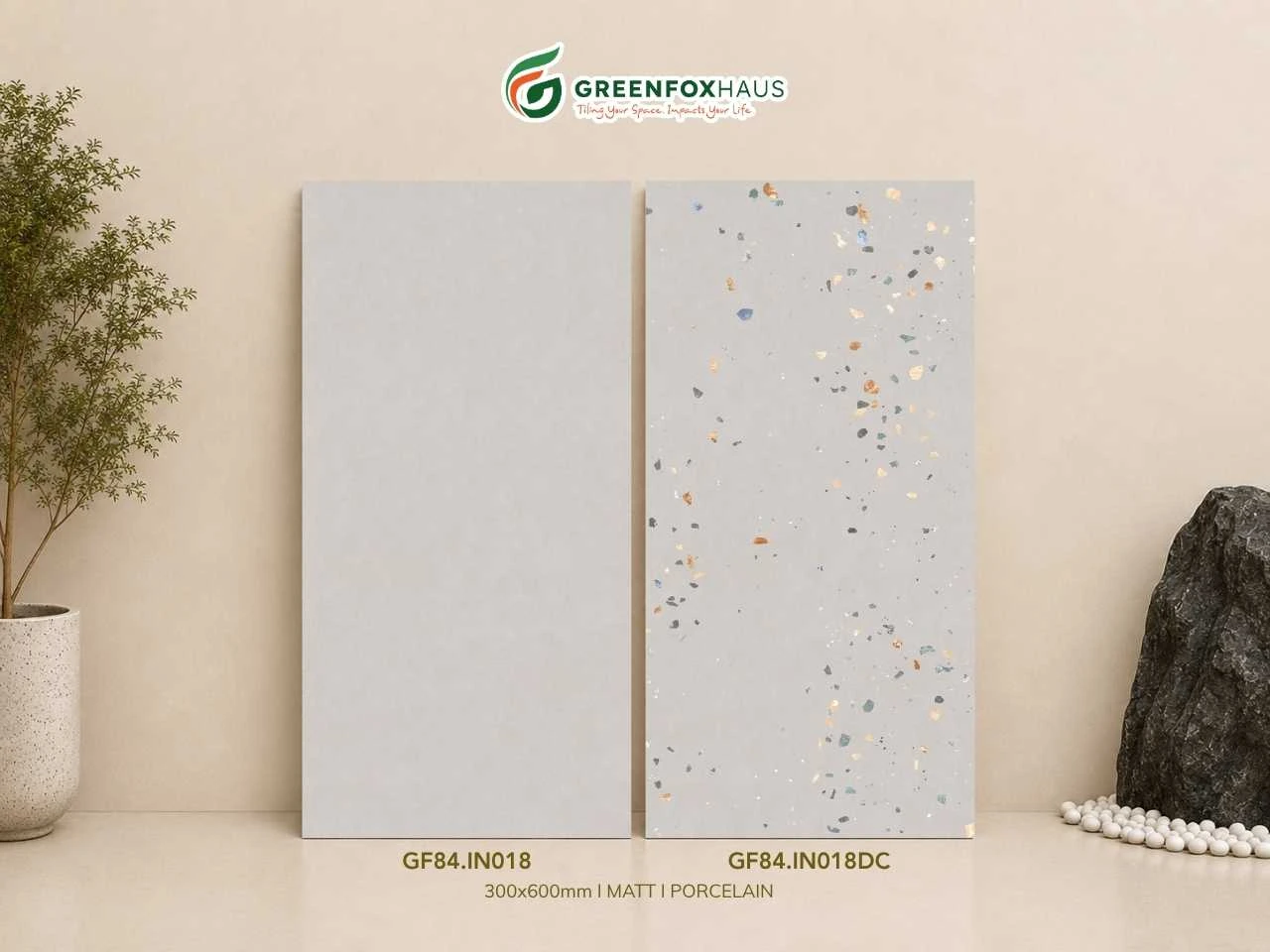 Gạch Ốp Lát Matt Ghi Sáng GF84.IN018 & GF84.IN018DC (300x600mm)