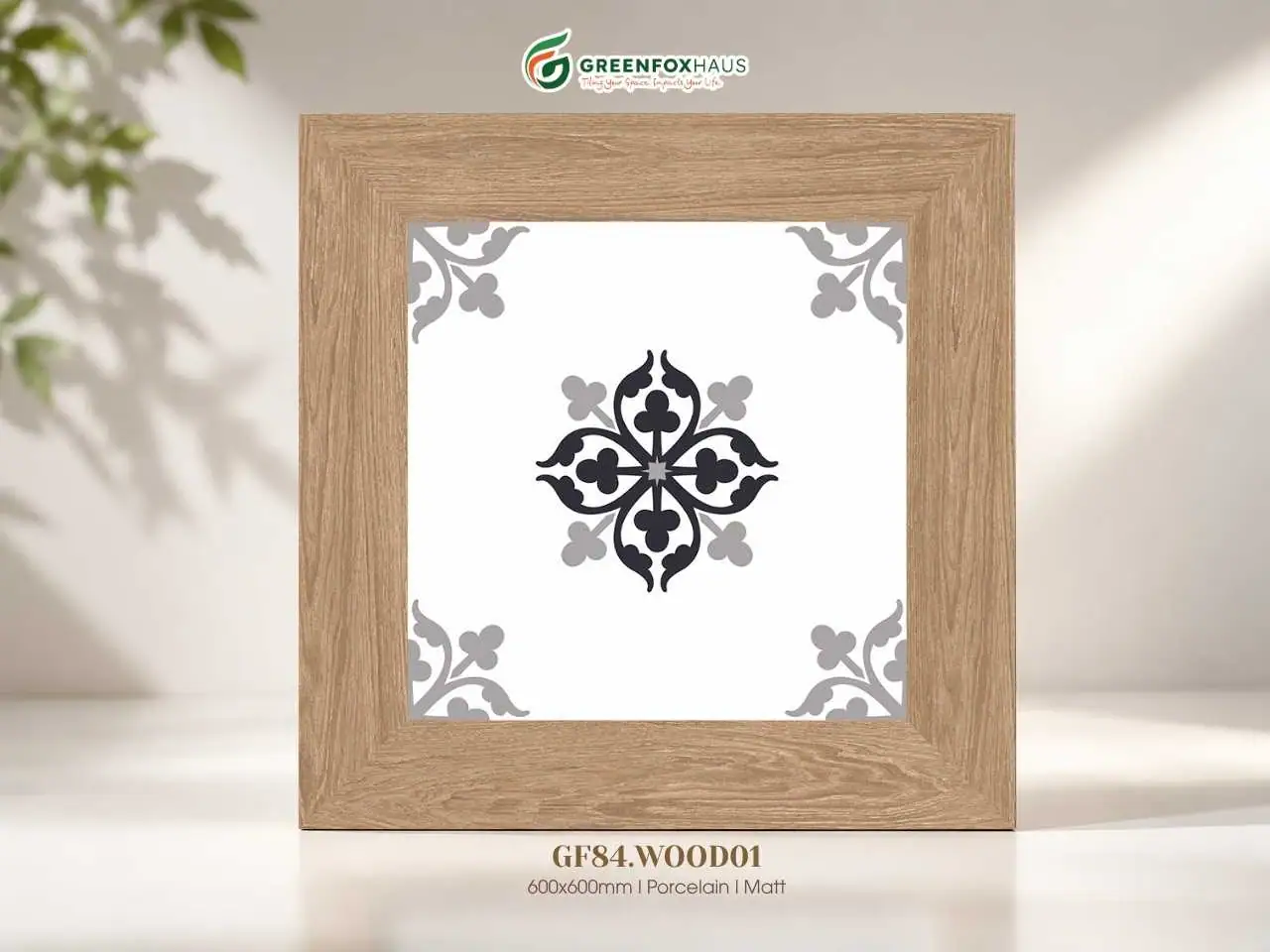 GẠCH ỐP LÁT PORCELAIN VÂN GỖ HOA VĂN GF84.WOOD01 (600X600MM)