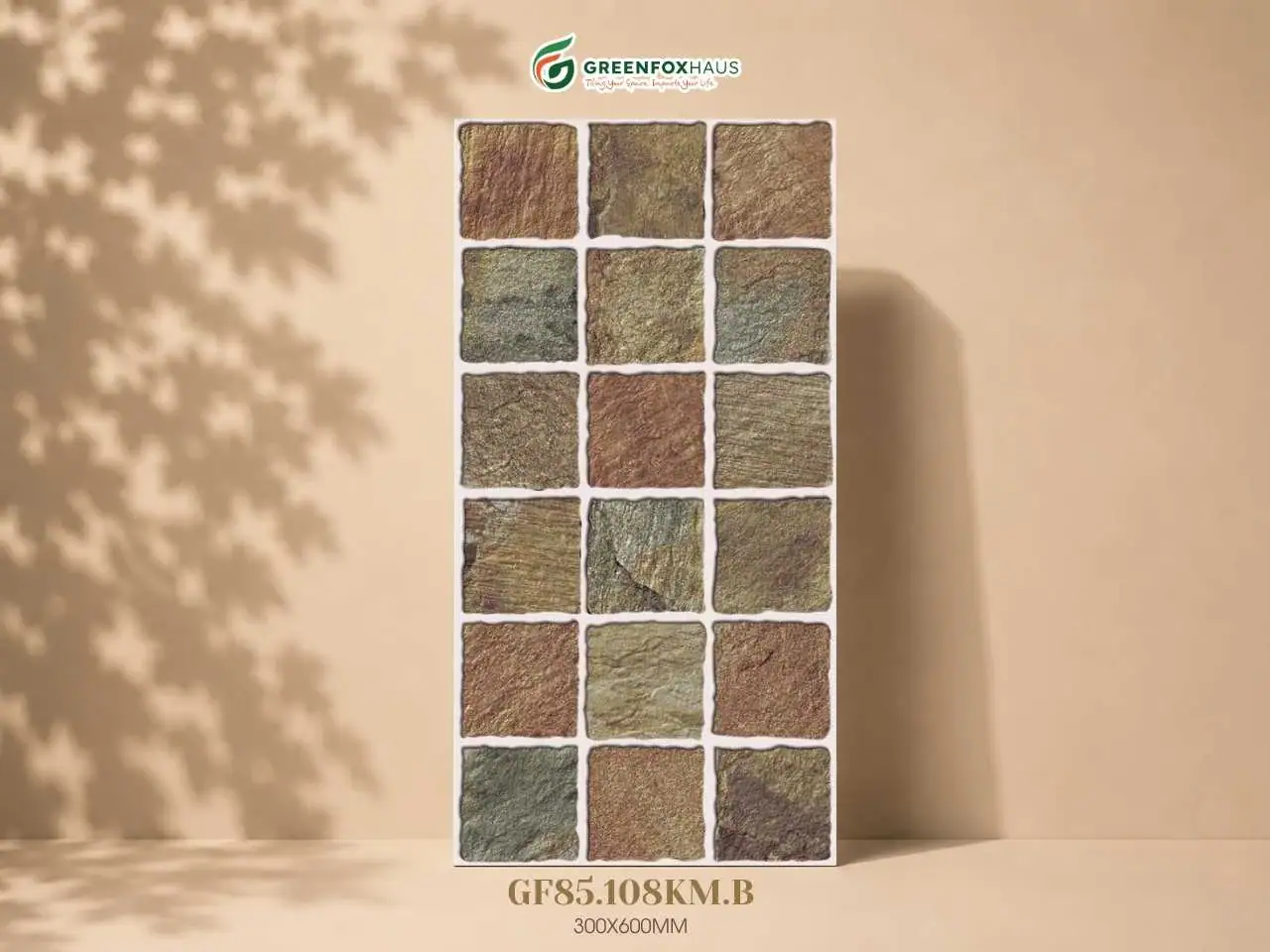 GẠCH ỐP LÁT PORCELAIN VÂN GIẢ Ô VUÔNG ĐA SẮC GF85.108KM.B (300x600mm)