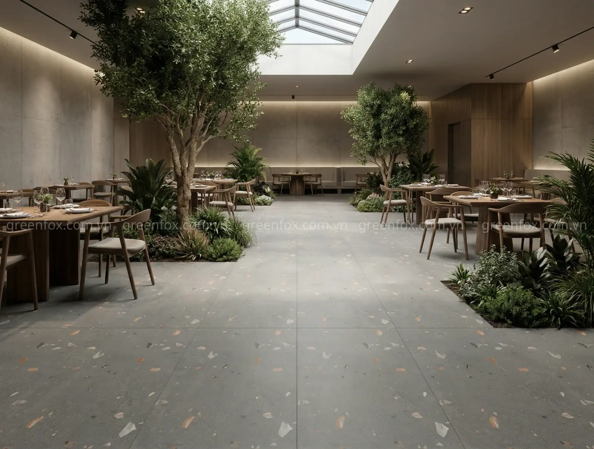 Alternative view of GẠCH ỐP LÁT PORCELAIN VÂN TERRAZZO GREY GF84.61203 (600X1200MM)