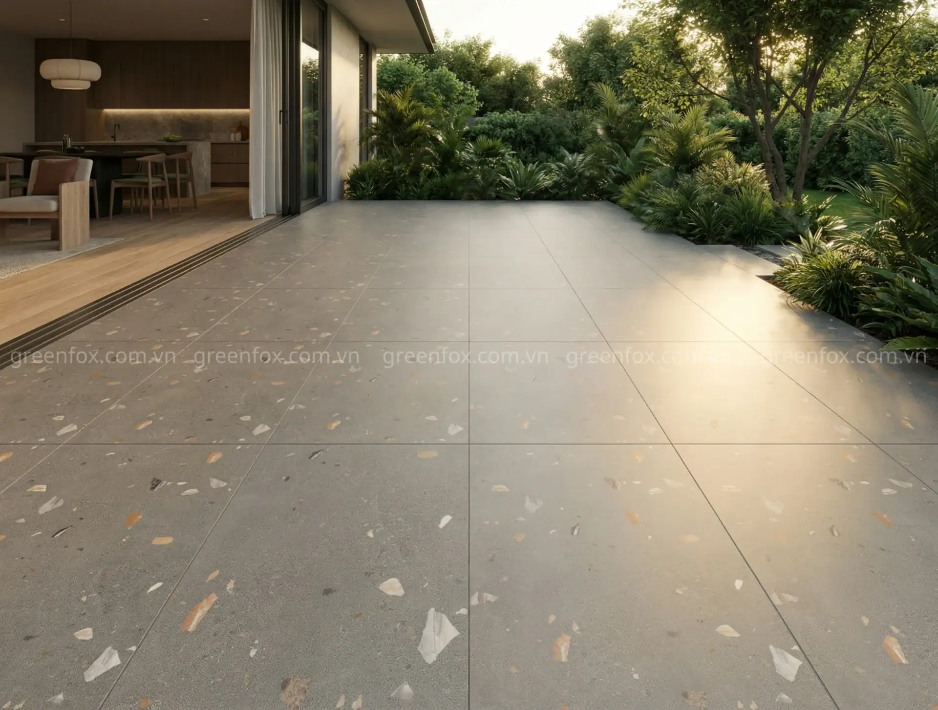 Alternative view of GẠCH ỐP LÁT PORCELAIN VÂN TERRAZZO LIGHT GREY GF84.61204 (600X1200MM)