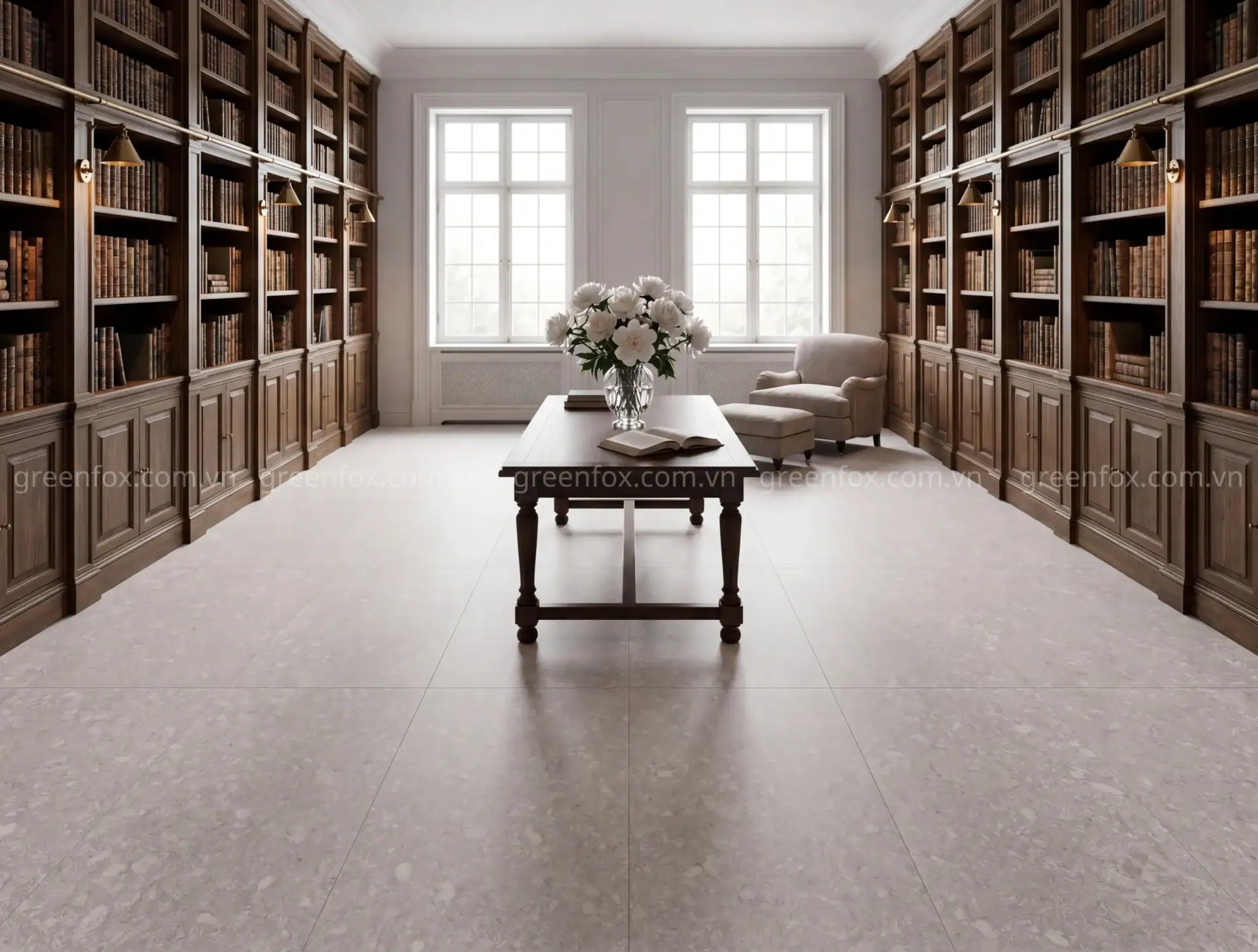 Alternative view of GẠCH ỐP LÁT PORCELAIN VÂN TERRAZZO PEARL GREY GF84.61208 (600X1200MM)
