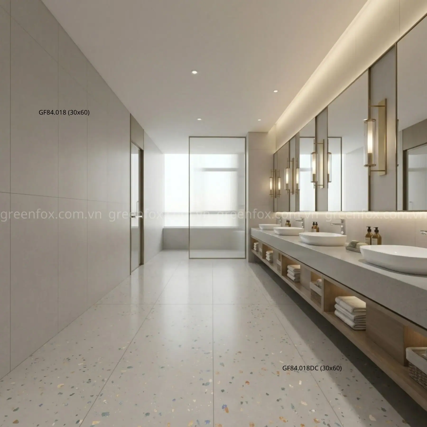 GẠCH  ỐP TƯỜNG  GF84.IN018 & GẠCH LÁT NỀN  GF84.IN018DC ỨNG DỤNG KHÔNG GIAN THƯƠNG MAI