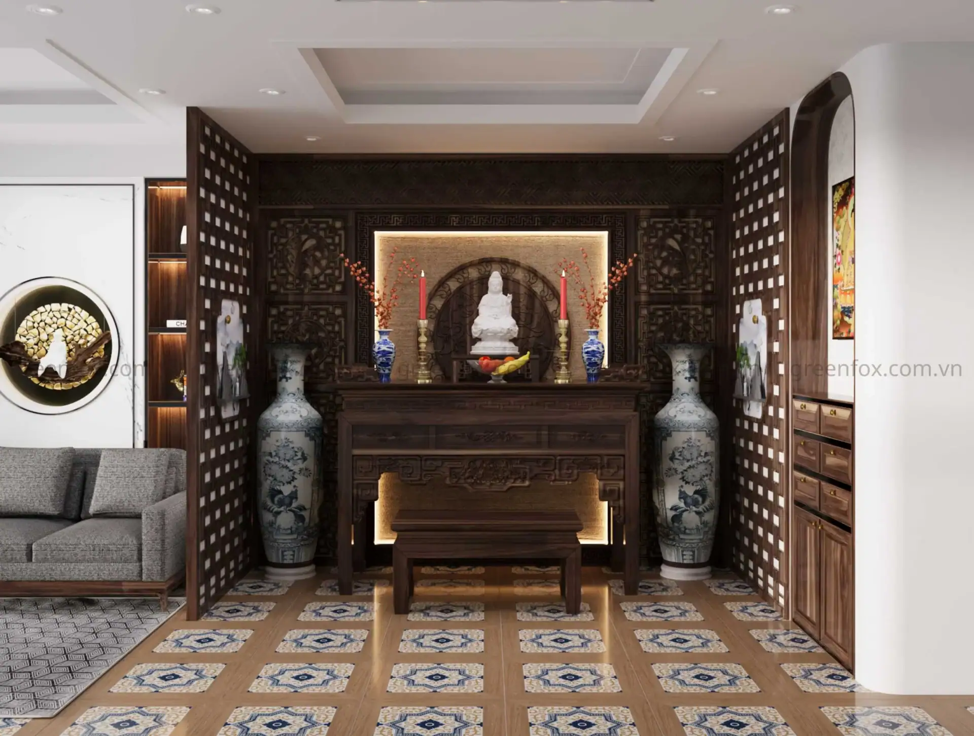 Alternative view of GẠCH ỐP LÁT PORCELAIN VÂN GỖ TRANG TRÍ GF84.WOOD04 (600X600MM)