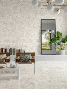 Gạch terrazzo trắng vân đá hạt lớn trang trí nội thất cao cấp